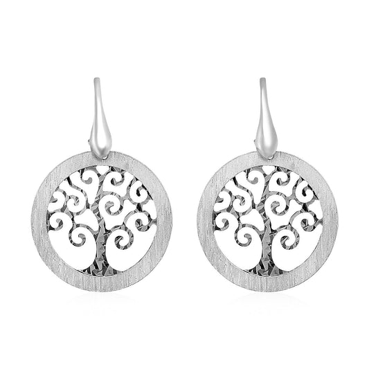Tree Of Life Cutout Earrings In Sterling Silver