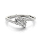 Two Stone Bypass Diamond Ring In 14K White Gold (3/4 Cttw)