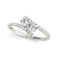 Two Stone Bypass Diamond Ring In 14K White Gold (3/4 Cttw)