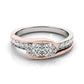 Two Stone Diamond Ring In 14K White And Rose Gold (3/4 Cttw)