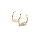 10k Two-Tone Gold Round Graduated Dolphin Design Hoop Earrings