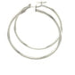 Sterling Silver Rhodium Plated Thin and Polished Hoop Style Earrings (2x35mm)