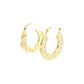 10k Yellow Gold Greek Key Small Hoop Earrings