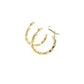10k Yellow Gold Hoop Earrings in Textured Polished Style