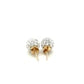 White Tone Crystal Ball Stud Earrings in 14k Yellow Gold(8mm)