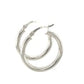 Sterling Silver Polished Hoop Motif Earrings with Rhodium Plating (3x20mm)
