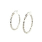Sterling Silver Rhodium Plated Weave Like Hoop Style Earrings(2x20mm)