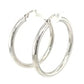 Sterling Silver Hoop Style Earrings with Polished Rhodium Plating (3x30mm)