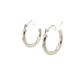 10k White Gold Polished Hoop Earrings (2x15 mm)