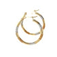Tri-Color Hoop Earrings with Diamond Cut Accents in 14k Gold(2x15mm)