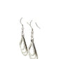 Sterling Silver Textured Graduated Open Teardrop Dangling Style Earrings
