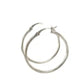 Sterling Silver Rhodium Plated Thin and Polished Hoop Motif Earrings (2x25mm)