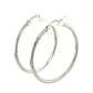 Sterling Silver Thin Polished Hoop Style Earrings with Rhodium Plating (2x30mm)