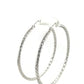 Hoop Earrings with Twist Texture in Sterling Silver(50mm)