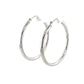 10k White Gold Polished Hoop Earrings (2x30 mm)