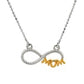 Sterling Silver Two Toned Mom Necklace with Cubic Zirconias