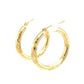 10k Yellow Gold Diamond Cut Hoop Earrings (3x25mm)