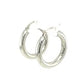 Sterling Silver Thick Polished Hoop Earrings with Rhodium Plating (2x20mm)