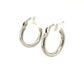 Sterling Silver Rhodium Plated Thin and Small Polished Hoop Earrings (2x10mm)