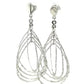 Sterling Silver Textured Teardrop Motif Dangle Earrings