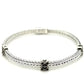 Woven Rope Bracelet with Black Sapphire X Accents in Sterling Silver