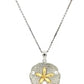 Designer Sterling Silver and 14k Yellow Gold Sand Dollar Pendant